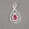 Ювелирные изделия с розовым турмалином, кулон из цельного серебра 925 пробы с драгоценными камнями, украшения ручной работы, на День памяти