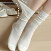 Socks Woman Middle Tube Solid Color Casual Summer Thin Mesh Breathable Socks for Women