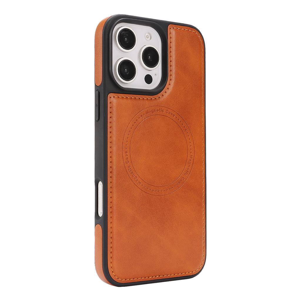 Магнитный беспроводной чехол для телефона для iPhone 12 - 17, 8 цветов, веганская ПУ-кожа, всесторонняя противоударная защита