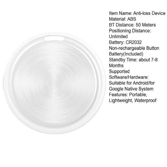 Round GPS Tracker for Android for iOS Portable Keys Wallet Luggage Pets Item Finder Locator