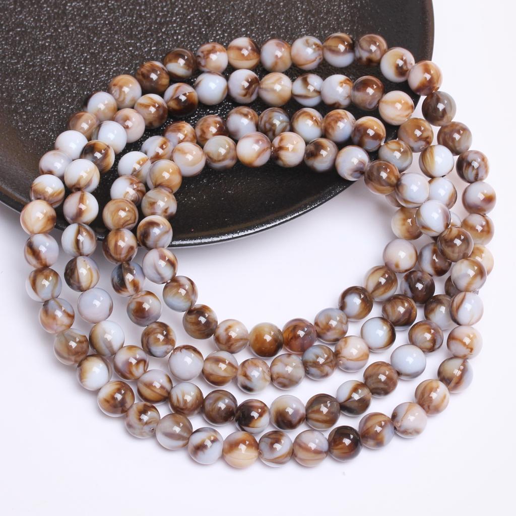 Бусины россыпью, аксессуары для бисероплетения, 8 мм, ручная работа, изготовление ювелирных изделий из смолы, браслет, ожерелье, аксессуары, 30 шт., модный имитационный нефритовый камень, круглый