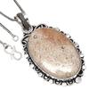 Pendant Fossil Coral Gemstone Valentine'Day Gift Silver Jewelry 2.25"