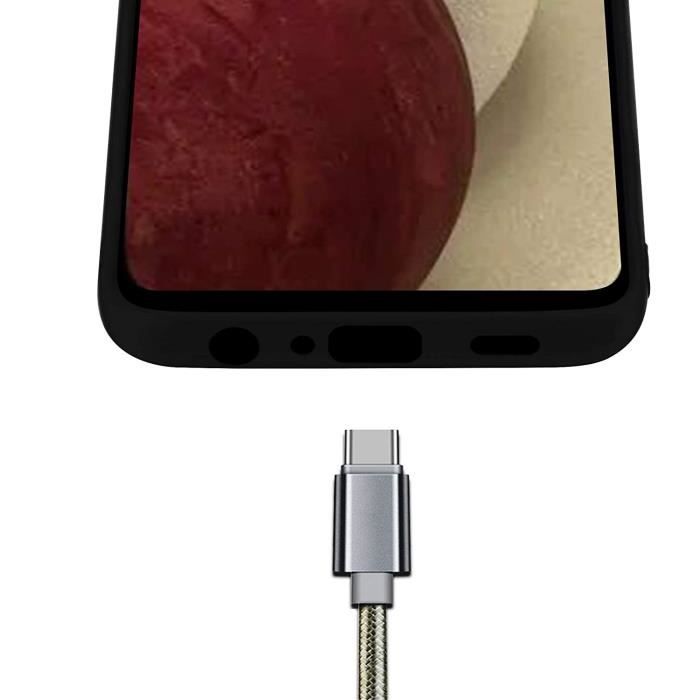 Coque souple - Toproduits® - Galaxy A12 - Silicone Noir - Protection impact - Stylet inclus