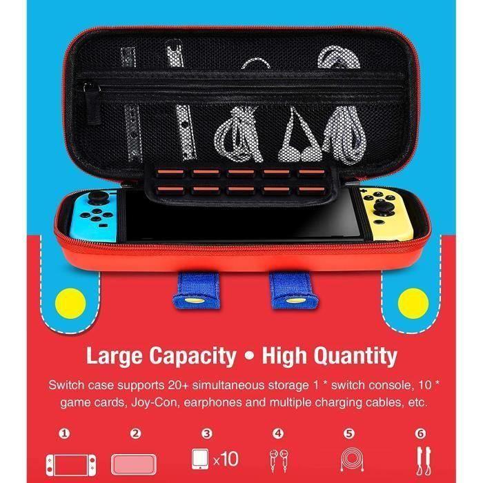 PIMPIMSKY Nintendo Switch Case -Sac de Transport-Malette de rangement rigide et anti-choc Subsonic pour Switch