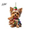 Lightweight Festival Decoration Christmas Animal Ornaments, Cute 2D Flat Acrylic Hanging Holiday Ornament for Tree Xmas Tree, Winter Party, Home Decor