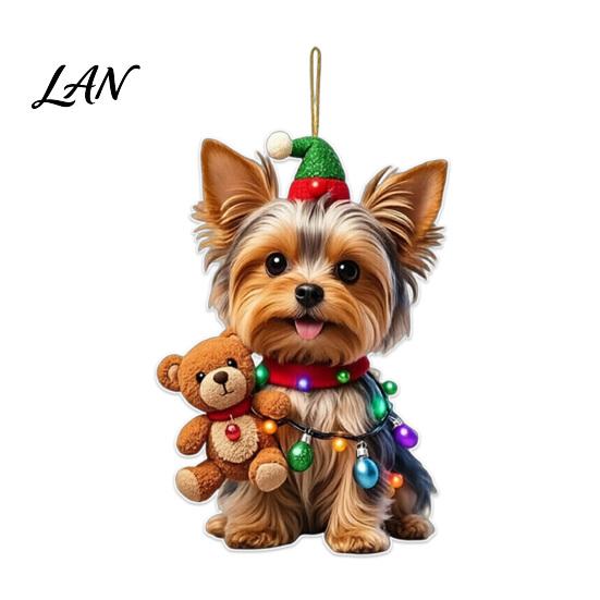 Lightweight Festival Decoration Christmas Animal Ornaments, Cute 2D Flat Acrylic Hanging Holiday Ornament for Tree Xmas Tree, Winter Party, Home Decor