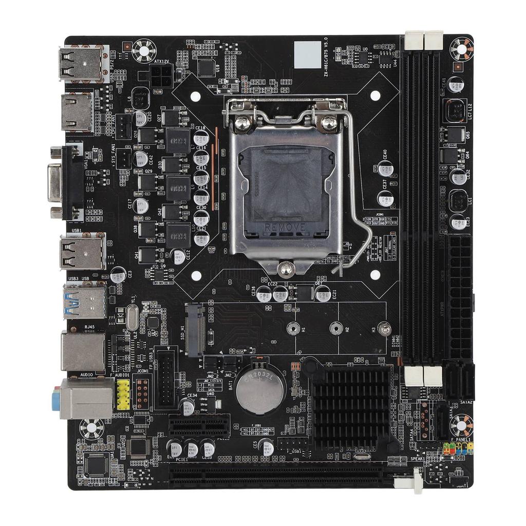 Материнская плата для настольного компьютера H61C LGA 1155 Pin DDR3 Двухканальная игровая материнская плата Компьютерная материнская плата с 4 USB2.0 2