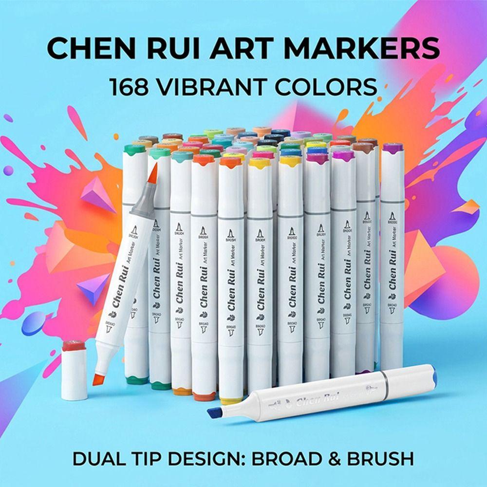 48/60Pcs Brush Tip Alcohol Markers Dual Tip Art Marker Set Portable Brush Markers Drawing