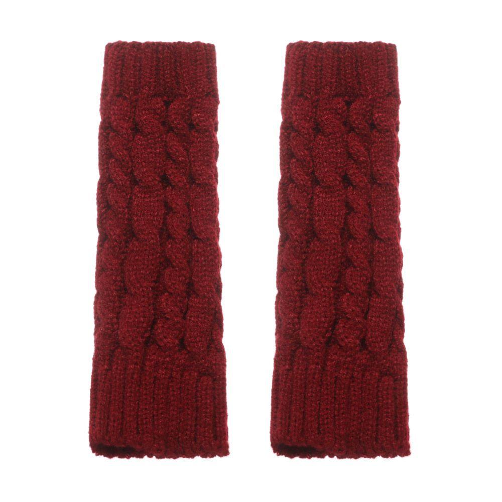 Девушки Twist Рукава Теплые Варежки Пуговицы Длинные Вязаные Перчатки Перчатки Без Пальцев Варежки Без Пальцев