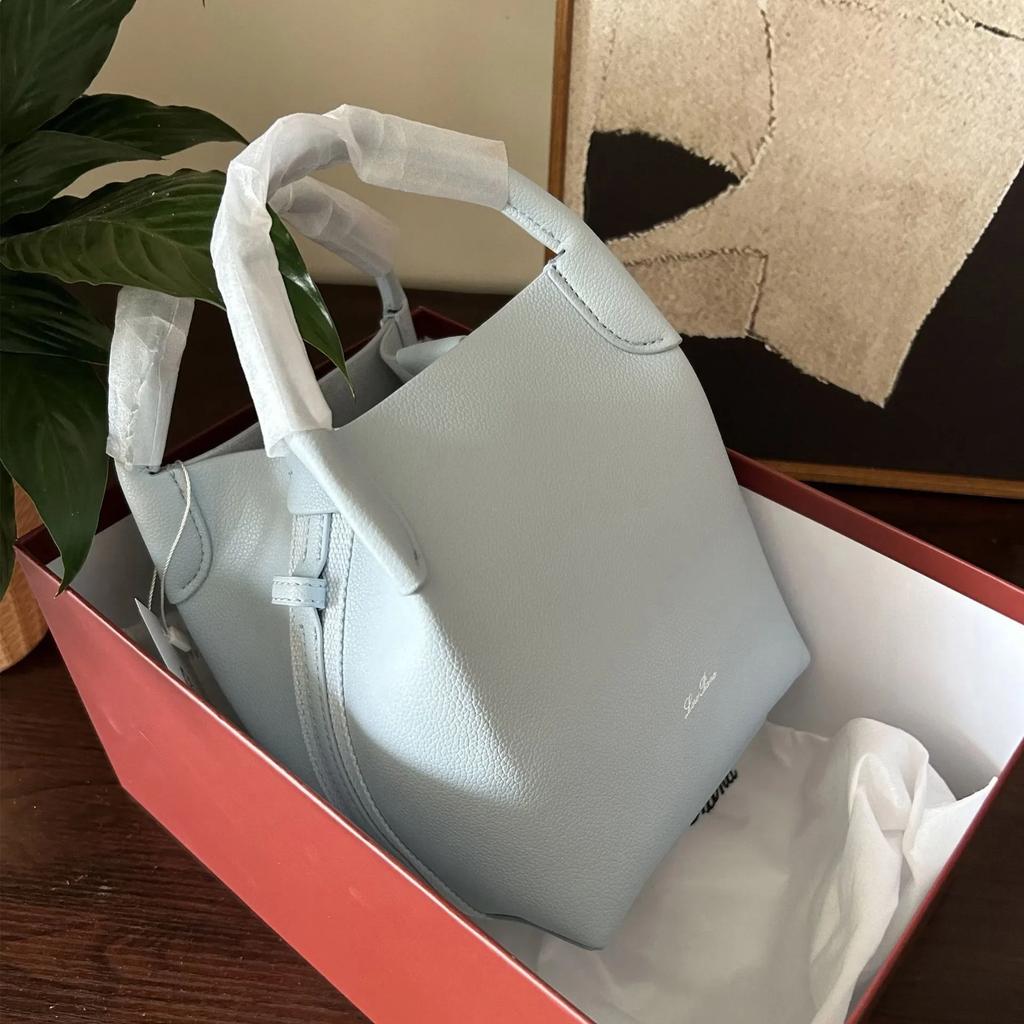 Высококачественная женская сумка-ведро из коровьей кожи, брендовая дизайнерская сумка из кожи личи большой вместимости, трендовая универсальная женская сумка