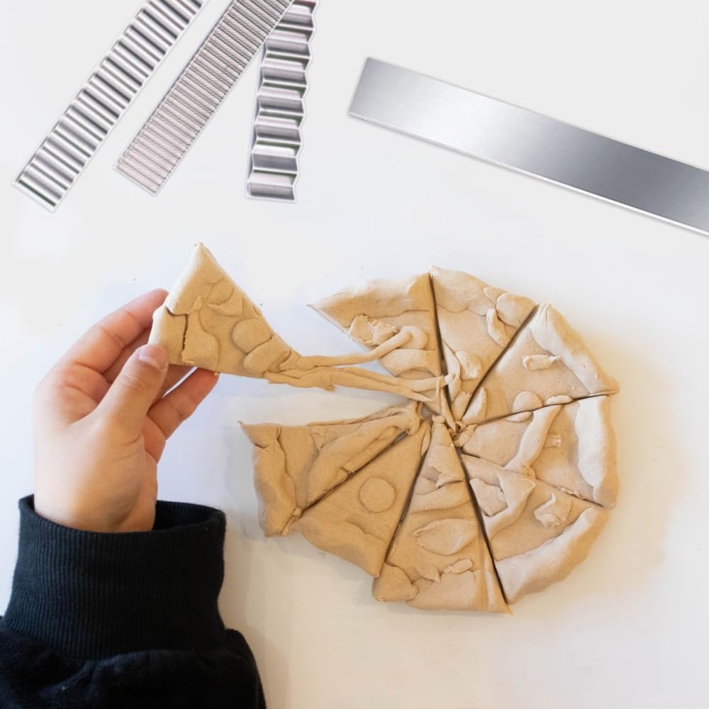 KARMAREY 7-Piece Clay Crafting Tool Set: Clay Slab, Clay Roller, Rolling Pin, Clay Cutter, Slicer, Wave Pattern, Polymer Clay, Resin, Pottery (7)