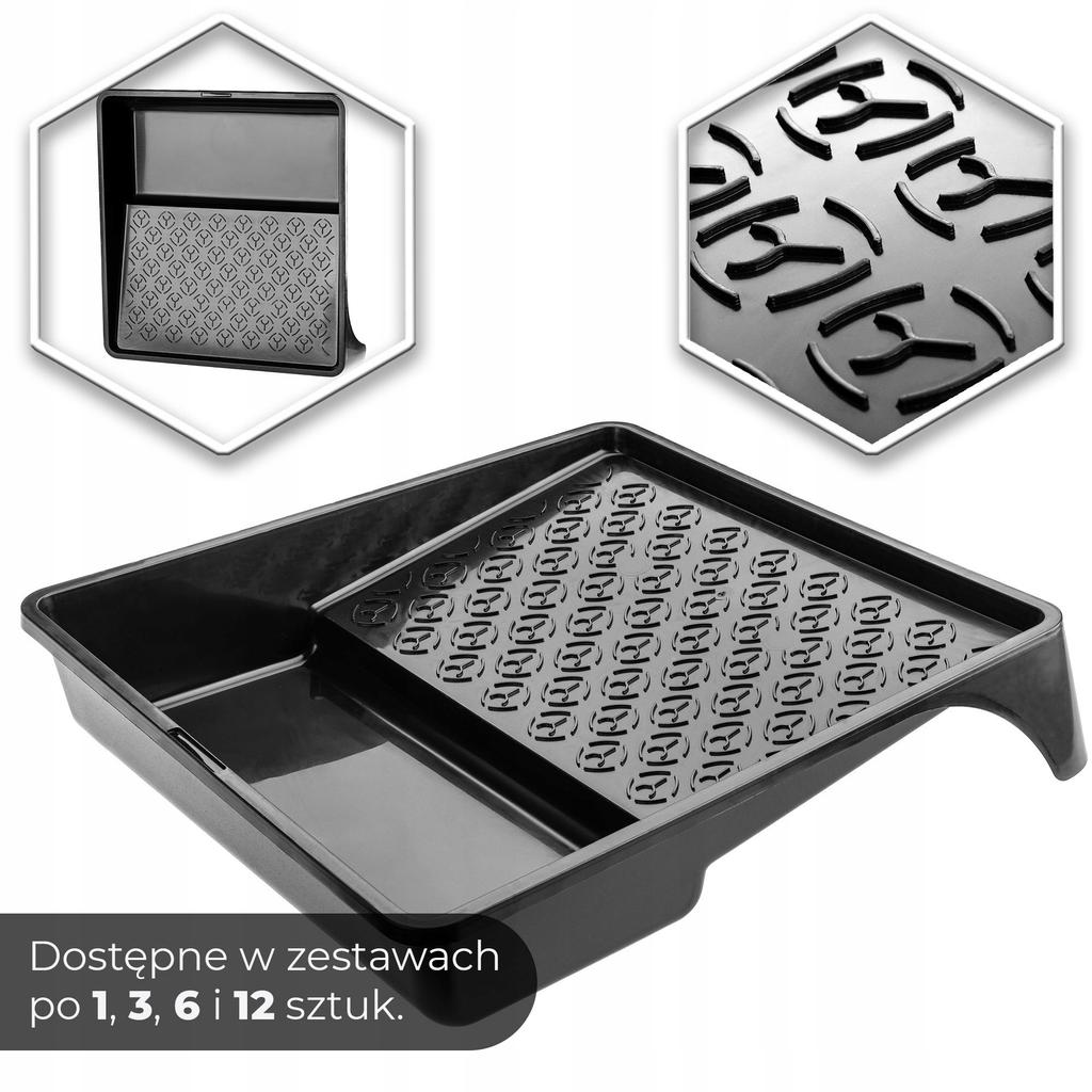 KADAX Kuweta malarska Na Wałek Farba 320 mm Czarna 3szt