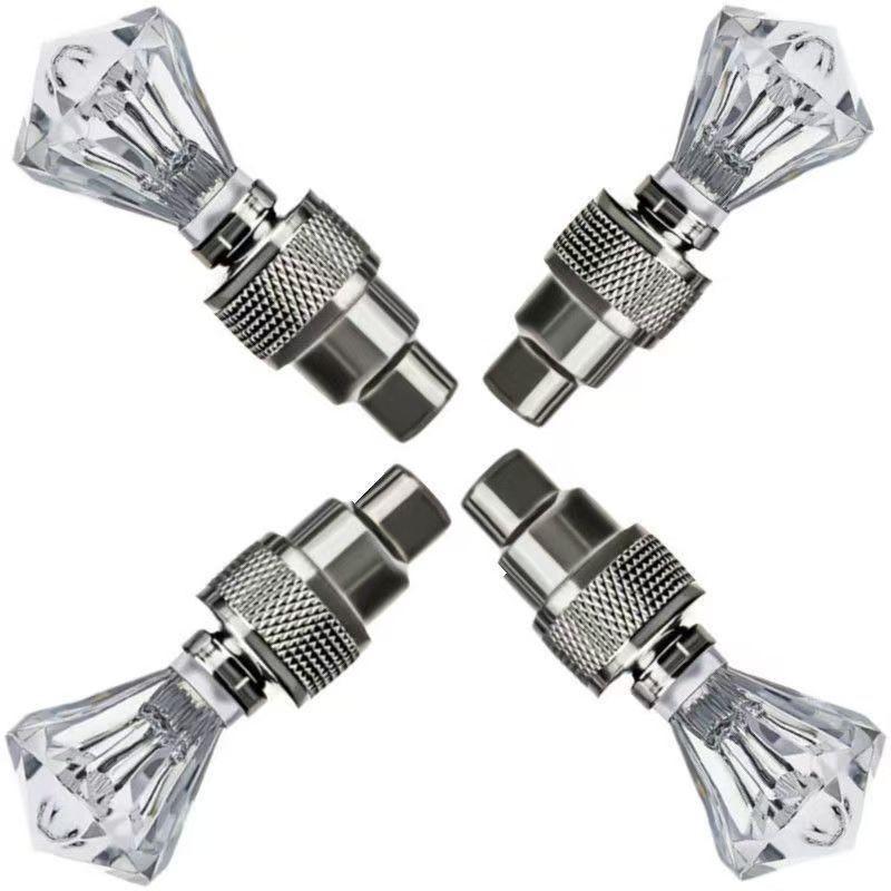 2Pcs Neon LED Bicycle Wheel Valve Lamp Bright Waterproof Universal for Mountain Road Bike Night Riding Accessories