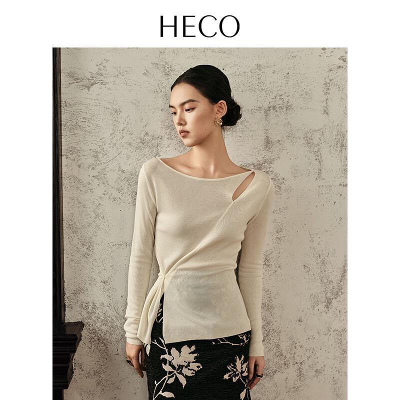 Heco Женский вязаный топ с неровным вырезом и ажурной вязкой (Осень 2025 г.)