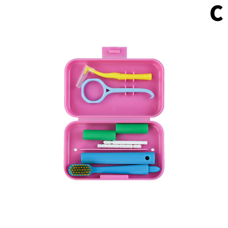 Orthodontic Aligner Tooth Chew Chewies Storage Case Dental Care Kits Invisable Braces Aligners Portable Detachable Toothbrush