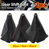 Car Gear Shift Cover Dust Cover PVC Leather Universal Gear Shift Handle Gloves Black/Red Durable Plated Coil Pins