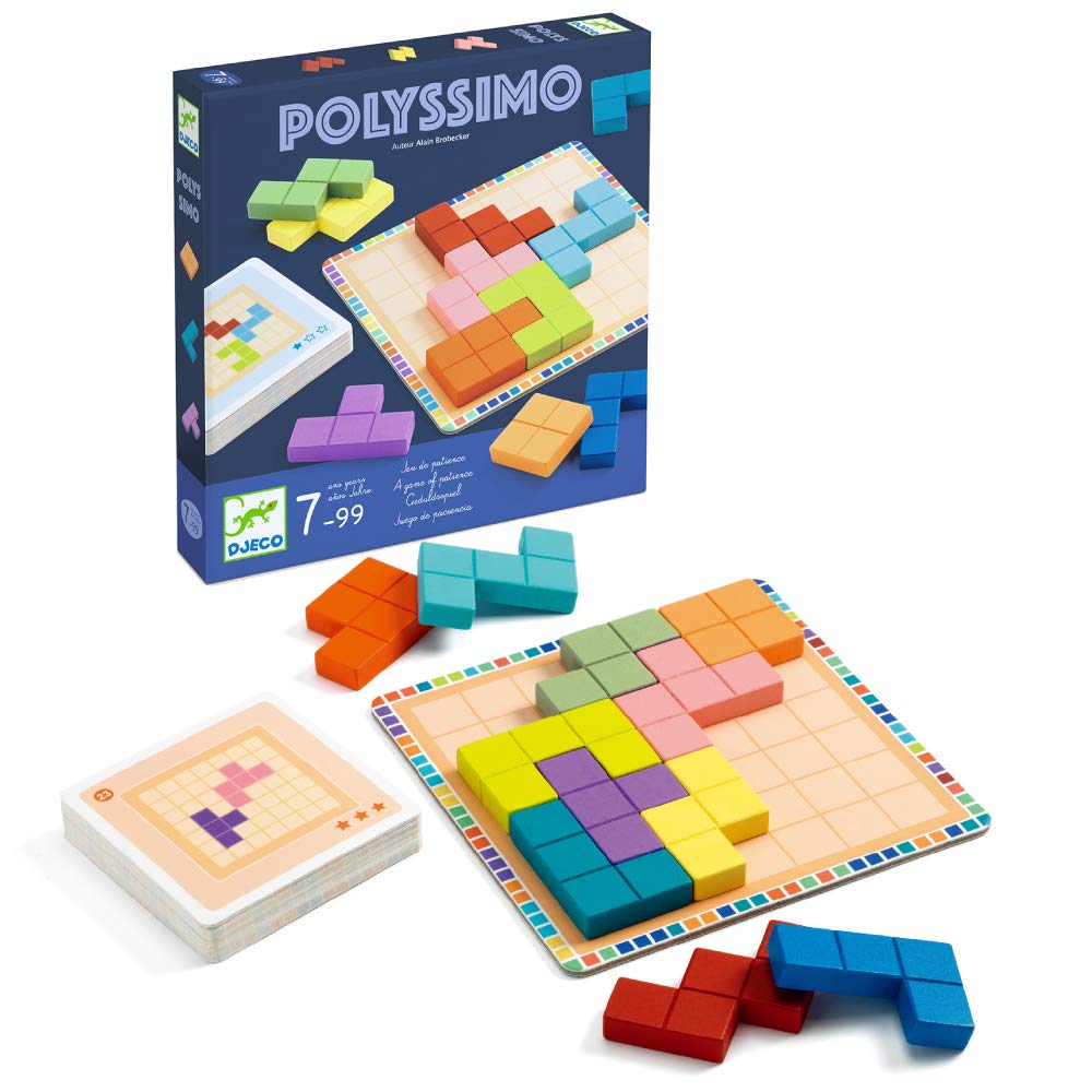 DJECO Jeco Polissimo Board Position Educational Brain Home 7 Years Christmas Game, Game, Training, Time, Montessori, Old, (DJ08451)