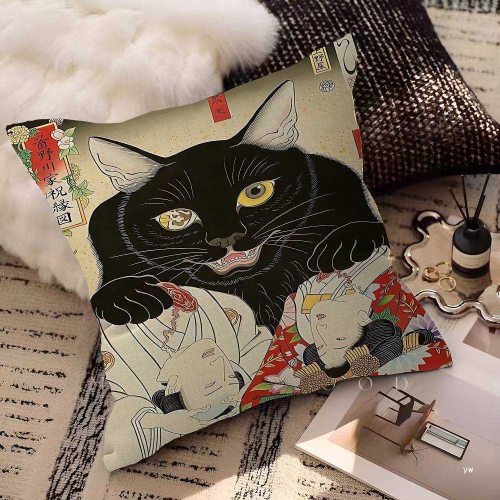 Funny Japanese Woman Yelling At Cat Doge Cushion Cover Car Throw Pillow Case For Sofa Car Christmas Gift 40x40cm 45x45cm
