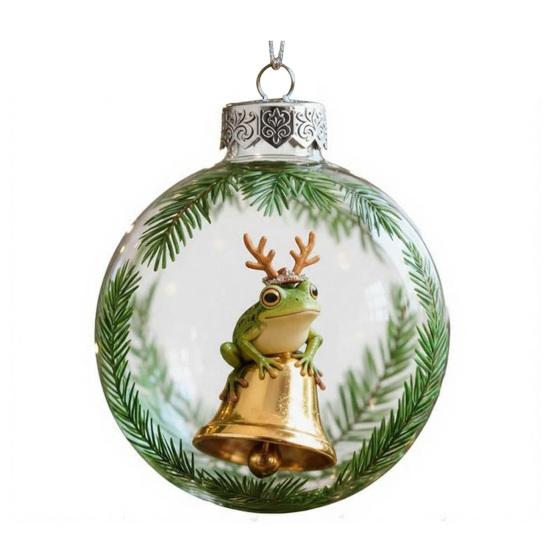 Лягушка Рождественское украшение Акриловые украшения на елку с подвесной веревкой Праздничный праздничный декор для дома и вечеринки