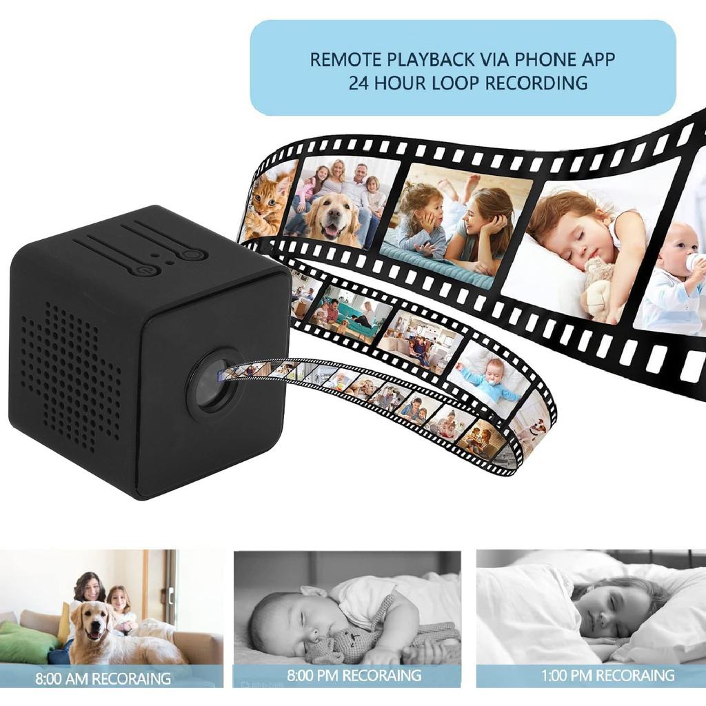 WiFi Small Camera Easy To Install Compact 140 Degrees Viewing Angle Motion Detection Small Pet Baby Camera for Indoor Security