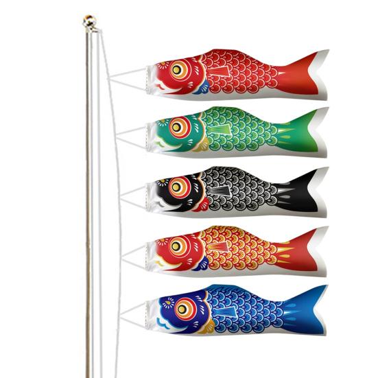 Японский карповый ветроуказатель, наружный подвесной воздушный змей с рыбным флагом, ветроуказатель Koinobori для суши-бара, ресторана, садовой террасы, декора