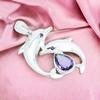 Amethyst Dolphin Pendant: Sterling Silver Necklace, Dainty Gemstone Jewelry