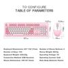 Wireless Office Keyboard and Mouse Set/Quiet, Stylish Keyboard/2.4G / Pink