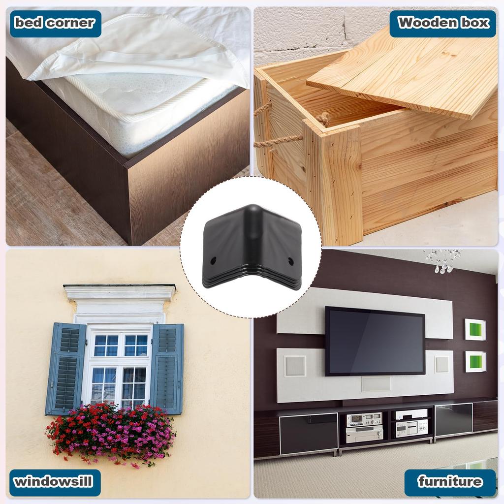 Uxcell 16 шт. Угол для акустического кабинета, металлический, штабелируемый, защитный, угловой чехол для края коробки, защита, с 48 монтажными винтами для сцены, диджея, аудио, звука