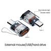 Адаптер Type-C Male to USB A Female 120 Вт USB 3.2 Gen2 адаптер Двусторонний 10 Гбит/с передача данных Прозрачный корпус адаптер