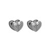 Dongdaemun Metal Heart Earrings - Luxurious Niche Design for Women