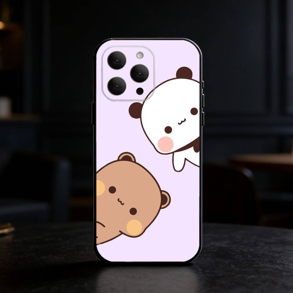 Милый Чехол Для Телефона BuBu DuDu Для iPhone 17,16,15,14,13,12,11 Plus,Pro,Max,Mini Силиконовый черный Мягкий Чехол