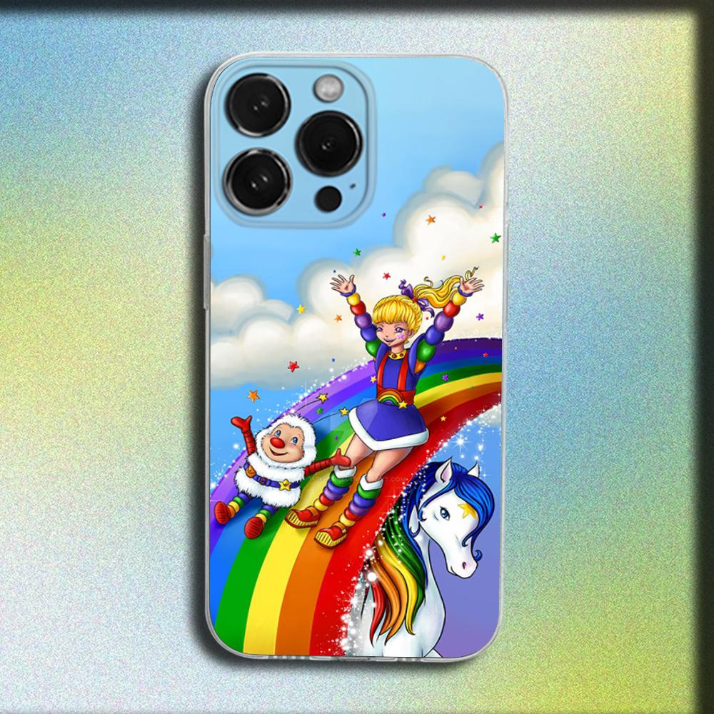 Cartoon R-Rainbow Brite Phone Case For iPhone 16,15,14,13,12,11 Plus,Pro,Max,XR,XS,Plus,SE,Mini Transparent Soft Cover