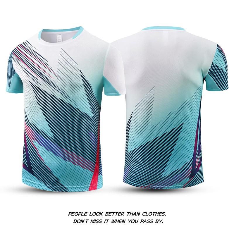 Quick-Dry Badminton Set Men Women Sportswear Training Outfit Striped Gym Running Volleyball Tennis