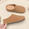Inner Height Increase Female Spring and Fall Retro Thick Bottom Baotou Half Slippers Female External Wear Shoes Fashion Women Summer Breathable Shoes