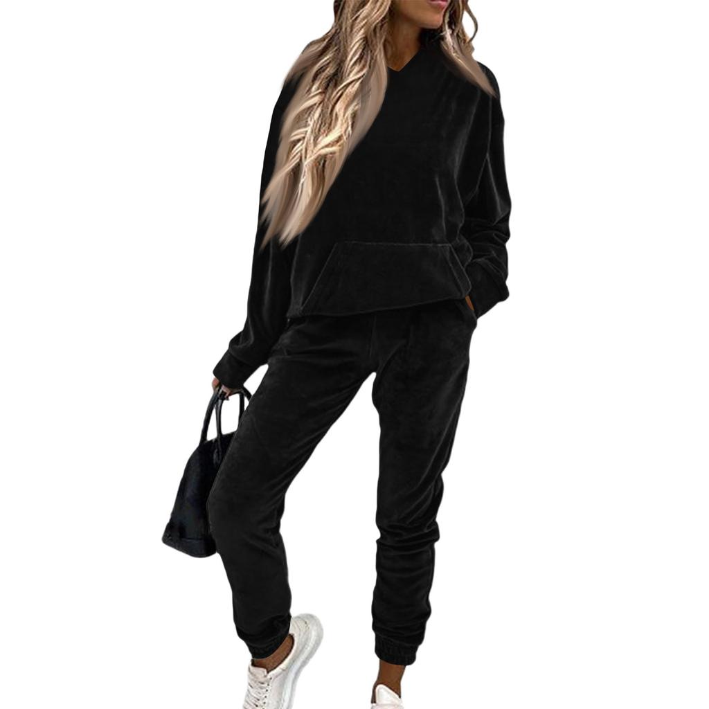 Женские бархатные спортивные костюмы для бега, худи и спортивные штаны