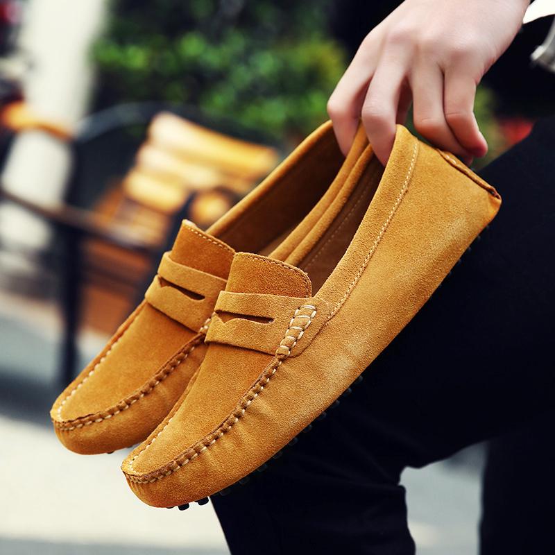 Ultra-light Mens Penny Loafers Suede Leather Slip on Flats New Casual Business Dress Shoes Male Wedding Party Office Lazy Shoes