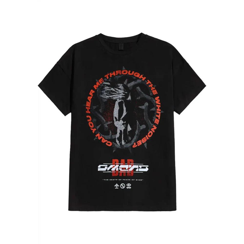 Американский европейский тренд группа мужская женская футболка Bad Omens оверсайз мужская женская унисекс с коротким рукавом Y2k топ футболки мужская одежда