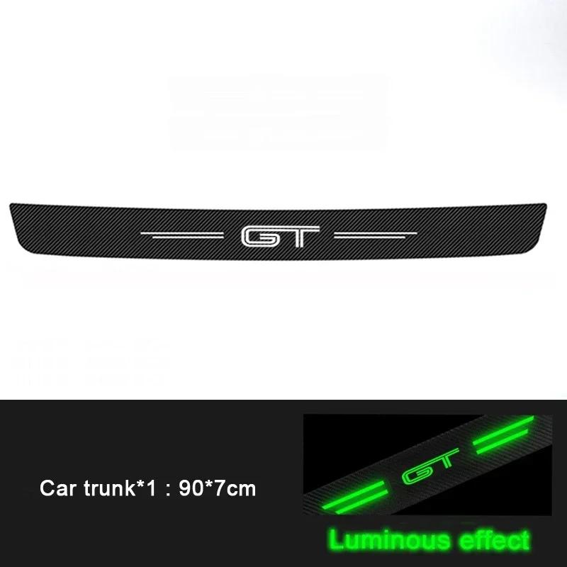hrkqj5 For Ford GT Logo Luminous Door Threshold Stickers Scuff Scratch Car Door Threshold Protective Trunk Strips Anti kick Stickers