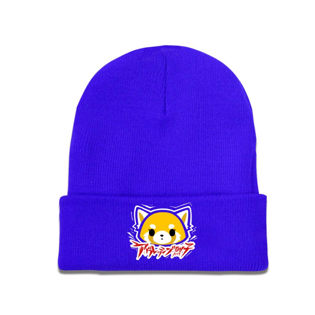 Aggretsuko Knitted Hat Beanie Autumn Winter Hats Warm Color Retsuko Anime Panda Death Metal Cap Unisex Women Gift