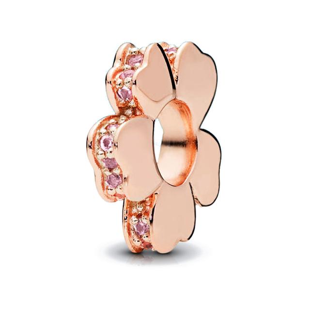 2023 New Rose Gold Flower Love Beads Fit Original Fasion Charms Silver 925 Bracelet Diy Women Jewelry Berloque