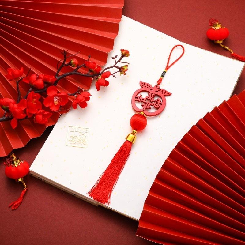 1 шт. С кисточкой Изысканный домашний декор Благоприятный деревянный симпатичный кулон Новогодний подарок Китайский узел