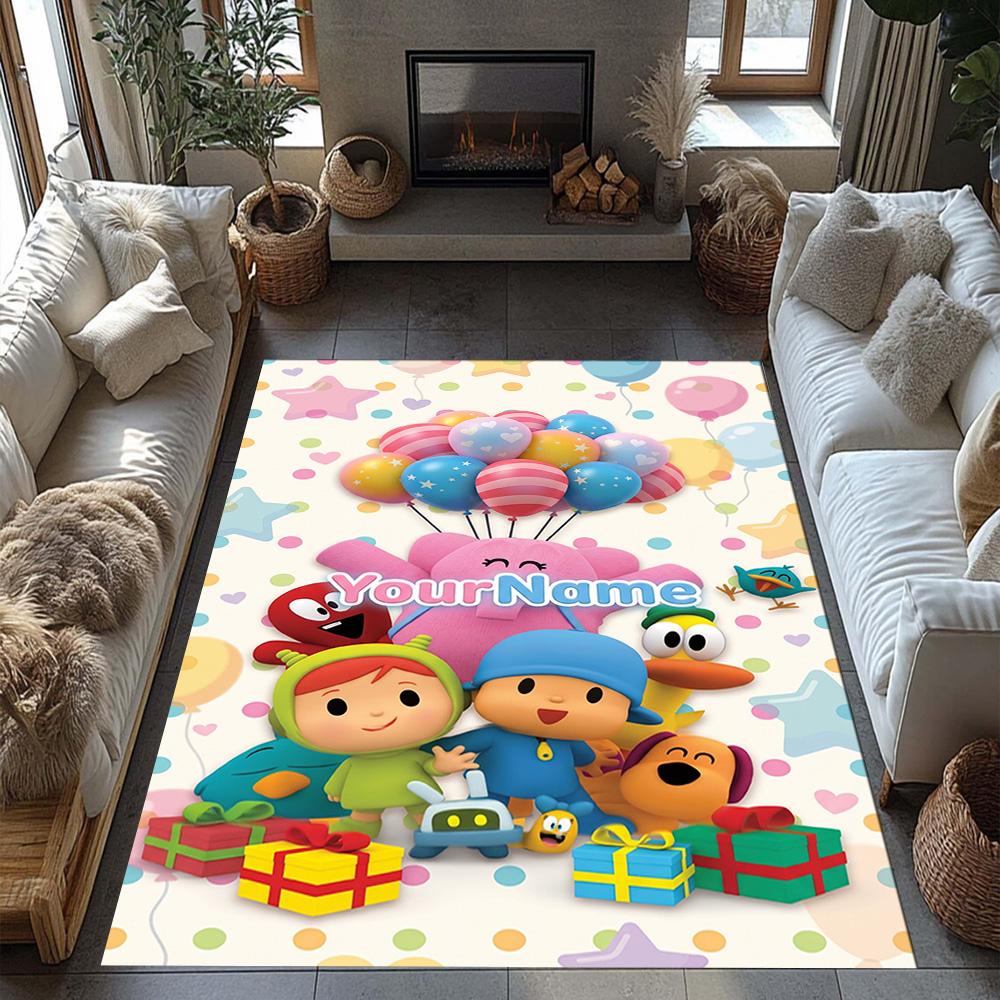 Pocoyo Customizable Name Carpet Suitable for Outdoor Dormitory Entryway Hallway Anti-slip Rug Decorate Offices Gift for Festivals