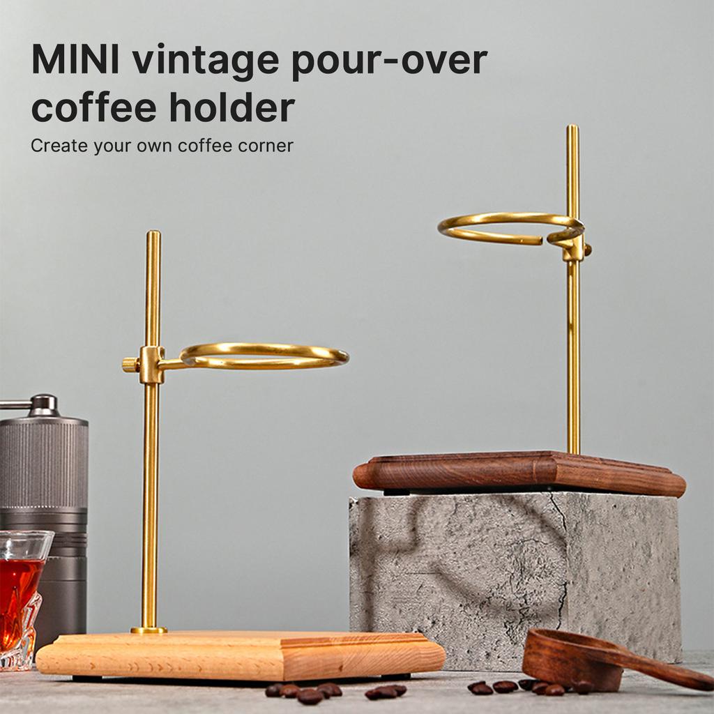 Coffee Dripper Stand Detachable Pour Over Coffee Filter Holder Stand with Natural Walnut Wood