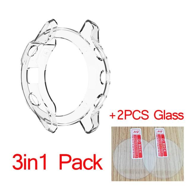 Умная защитная рамка 3 в 1 для Garmin Fenix 6 6s 6x pro Solar, чехлы для часов, чехол из ТПУ, стеклянный экран, защитная пленка