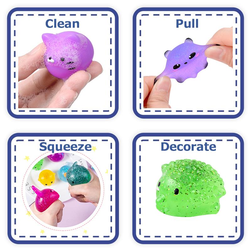 Big Spongy Glitter Mochi Squishy Fidget Sensory Toys Kawaii Animal Stress Ball Powder Fun Soft Antistress Squeeze Children Toys