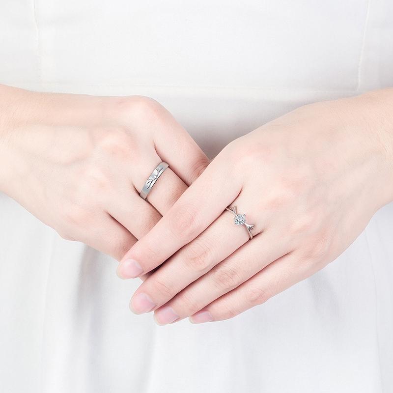 Новые 925 посеребренные парные кольца для влюбленных с оленем и цирконом, регулируемое открывающееся кольцо для женщин и мужчин, подарки на годовщину, аксессуары