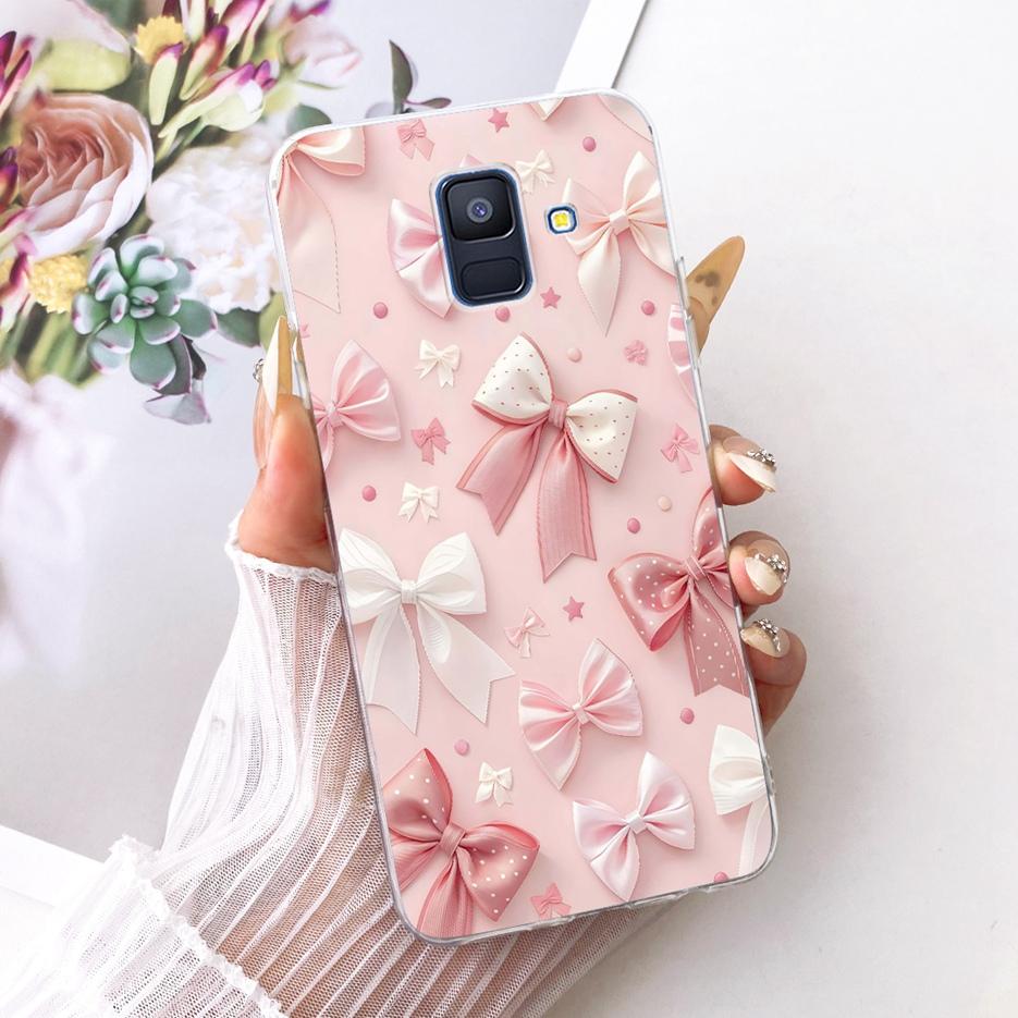 For Samsung Galaxy A6 2018 Case SM-A600F Luxury Butterfly Painted Cover Soft Silicone Shell For Samsung A6 Plus A6+ A605F Fundas