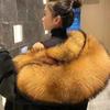Faux Fur Coat Loose OverCoat Thick Warm Female Plush Coats Fox Hair Inner Liner Detachable Collar Long Fur Parkas Fur Jacket