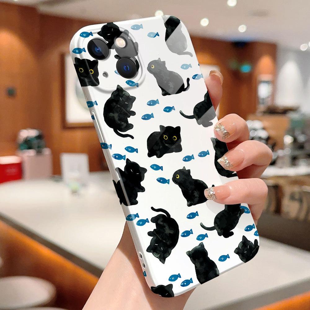 Чехол для телефона с рисунком котов для Samsung Galaxy S20 FE 5G A52 iPhone 11 Xiaomi Redmi VIVO OPPO Realme Huawei Infinix Противоударный Ультратонкий Жесткий Чехол