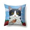 Cute Cat Animal Print Pattern Cushion Cover Home Living Room Sofa Bedroom Decoration Throw Pillow Pillow Cover 45x45cm